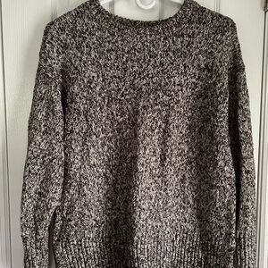 LOFT Black and White Crew Neck Sweater